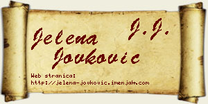 Jelena Jovković vizit kartica